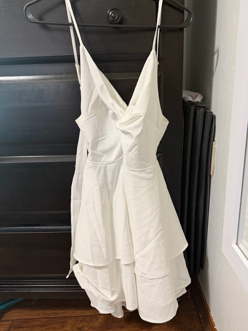 BNGD Women's V-Neck Sleeveless Spaghetti Strap Mini Bow Tie Short A-Line Dress